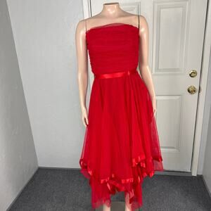 Vintage Y2K Bari Jay Dress 10 Prom Party Formal Evening Strapless Pixie Fairy D2